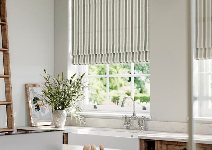 Port Laurent Stripe, Willow Green - Roman Blind - Image 5
